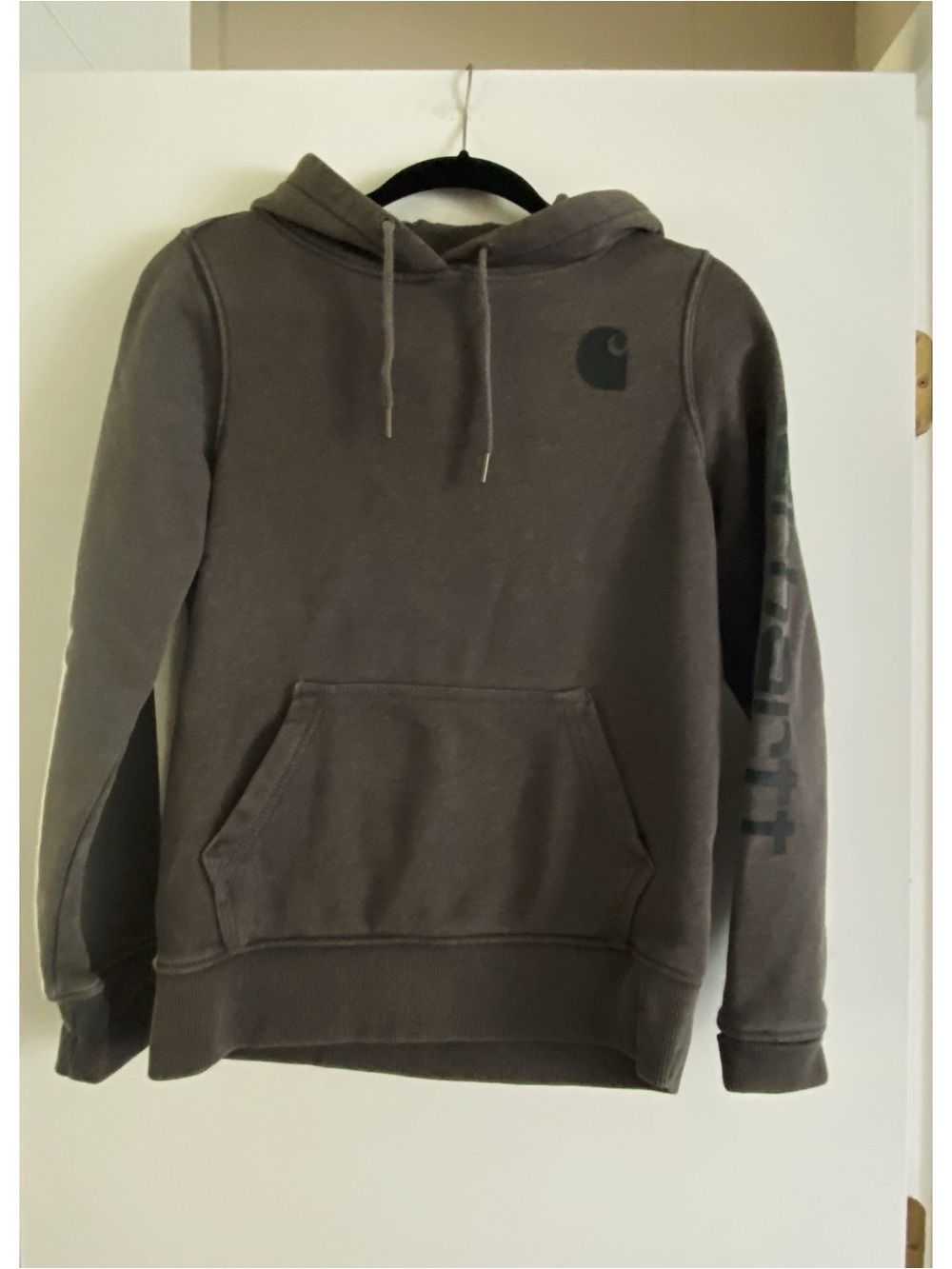CARHARTT Dark Grey Hooded Sweatshirt Size XS - Picture 3 of 7